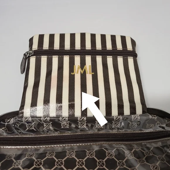 Henri Bendel Vintage Centennial Stripe Large Hanging Travel Accessory Bag - Picture 10 of 13